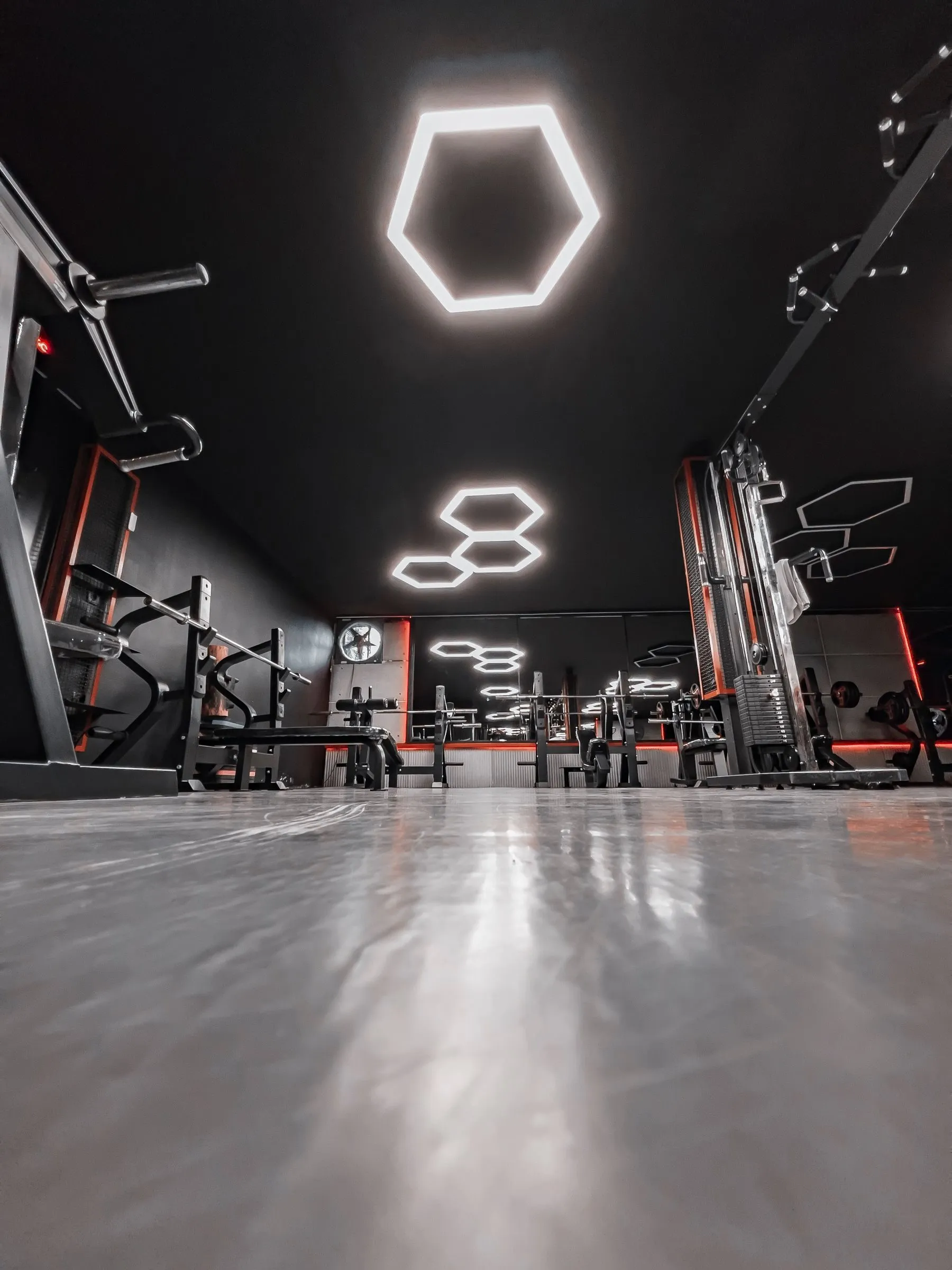 Inside a PuneFit gym with modern equipment and lighting